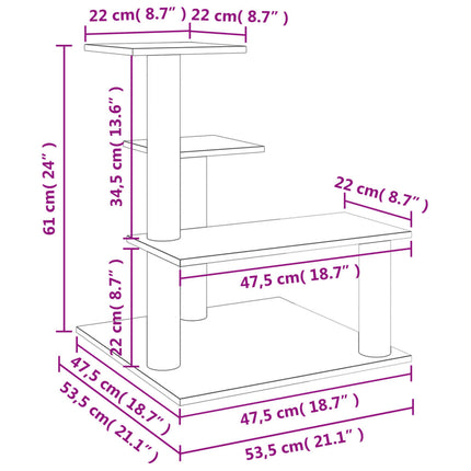 kradsetræ med sisalkradsestolper 61 cm cremefarvet