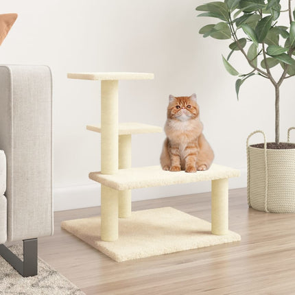 kradsetræ med sisalkradsestolper 61 cm cremefarvet
