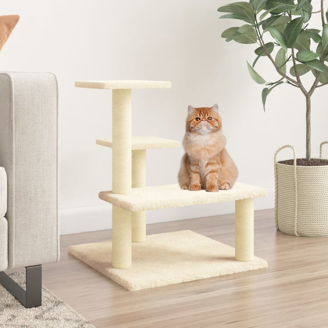 kradsetræ med sisalkradsestolper 61 cm cremefarvet