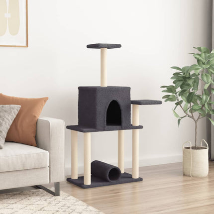 kradsetræ med sisalstolper 122 cm mørkegrå