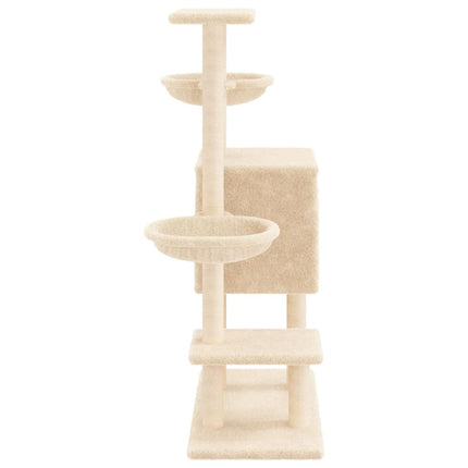 kradsetræ med sisalstolper 117 cm cremefarvet