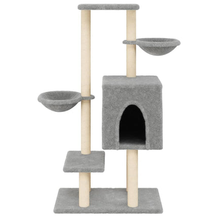 kradsetræ med sisalstolper 117 cm lysegrå