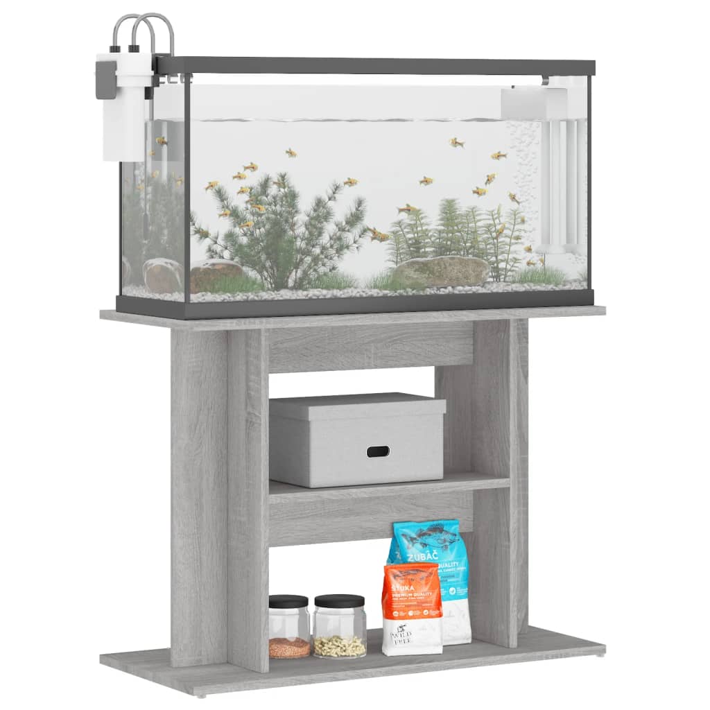 akvariestativ grå Sonoma 80x35x60 cm konstrueret træ