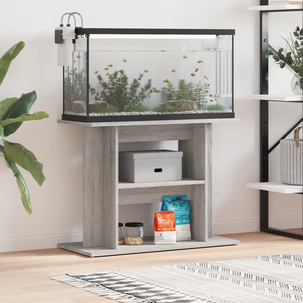 akvariestativ grå Sonoma 80x35x60 cm konstrueret træ
