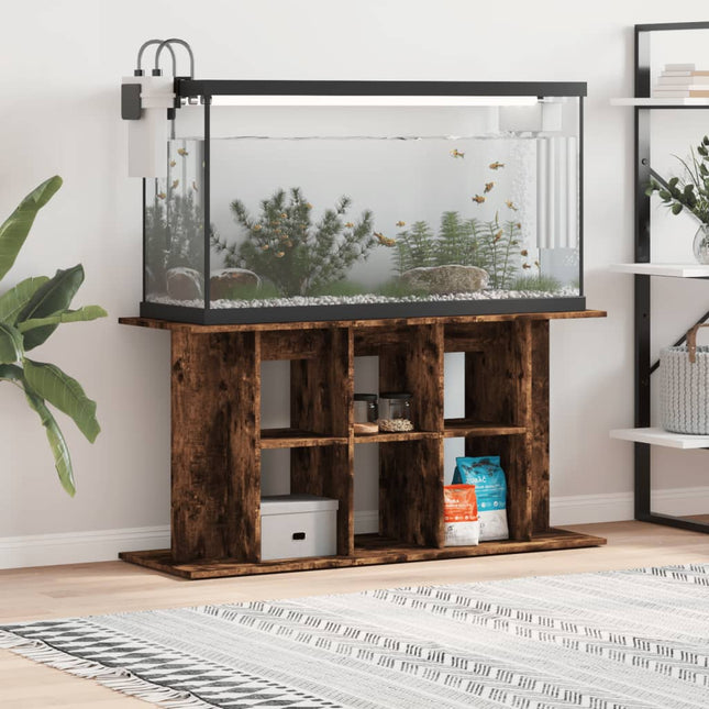 akvariebord 120x40x60 cm konstrueret træ røget egetræsfarve