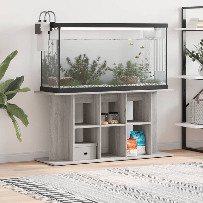 akvariebord 120x40x60 cm konstrueret træ grå sonoma-eg