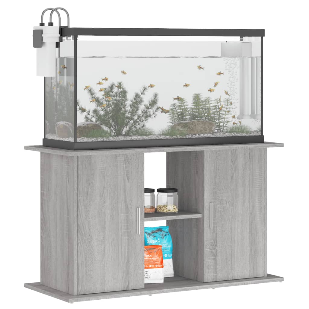 akvariebord 101x41x58 cm konstrueret træ grå sonoma-eg