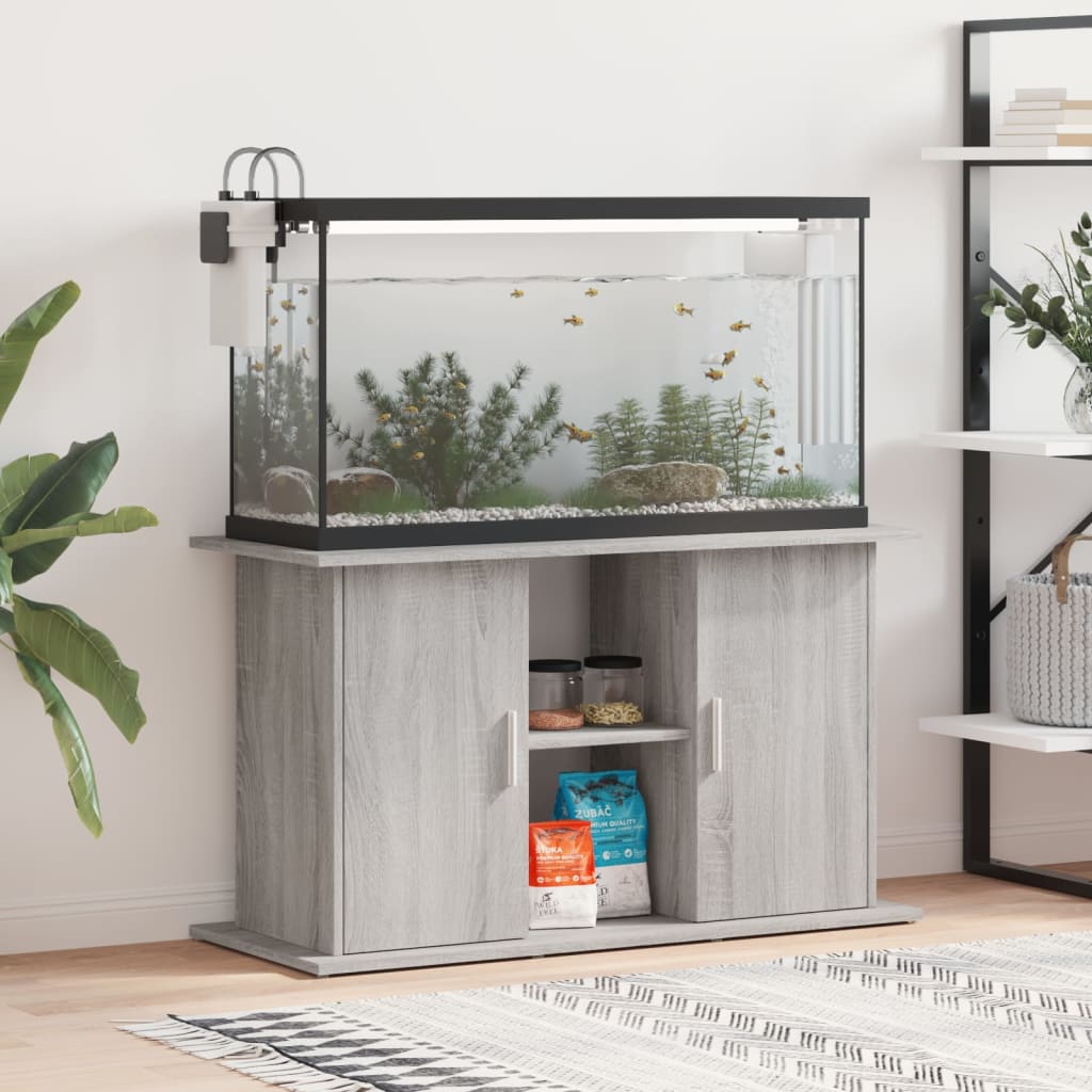 akvariebord 101x41x58 cm konstrueret træ grå sonoma-eg