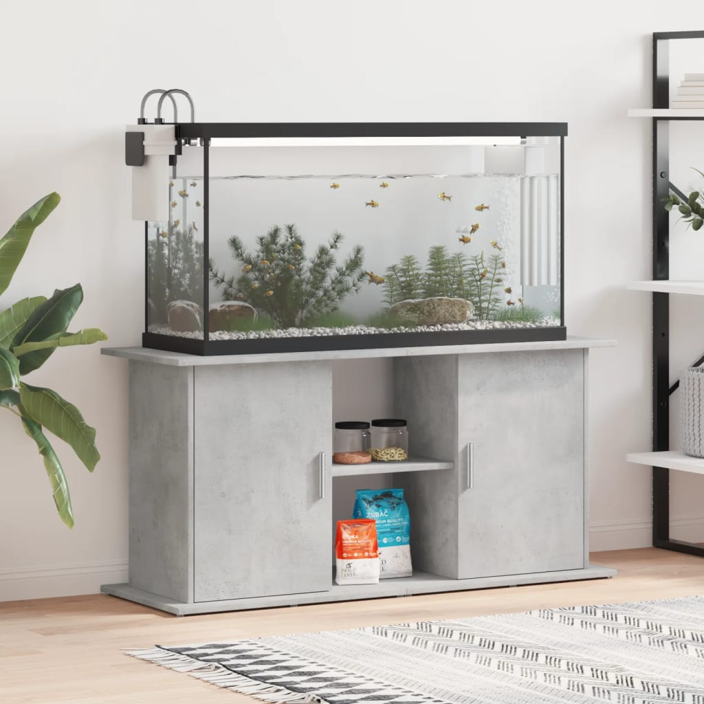 akvariestativ betongrå 121x41x58 cm konstrueret træ billede