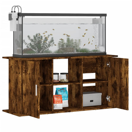 akvariebord 121x41x58 cm konstrueret træ røget egetræsfarve