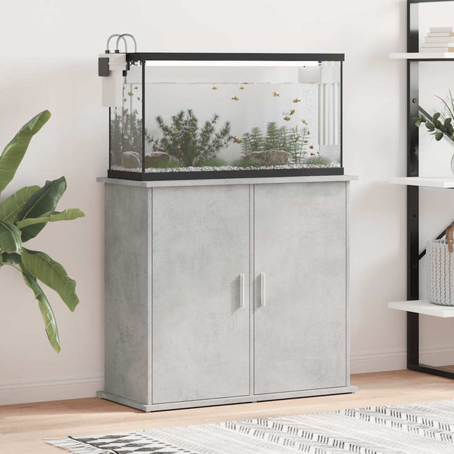 akvariestativ betongrå 81x36x73 cm konstrueret træ