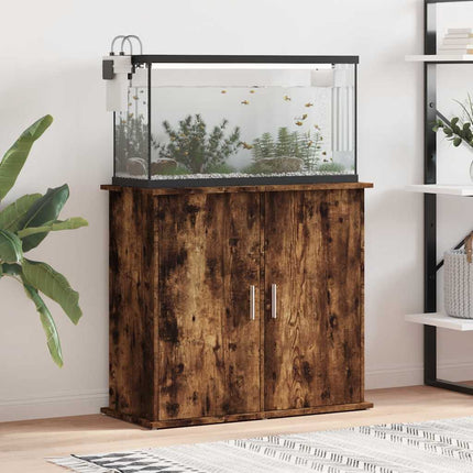 akvariebord 81x36x73 cm konstrueret træ røget egetræsfarve