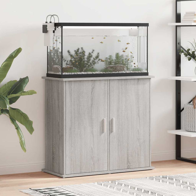 akvariebord 81x36x73 cm konstrueret træ grå sonoma-eg