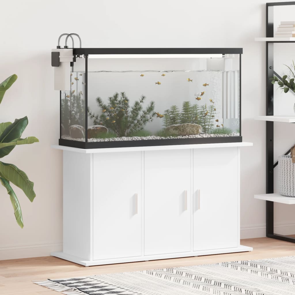 akvariebord 101x41x58 cm konstrueret træ hvid