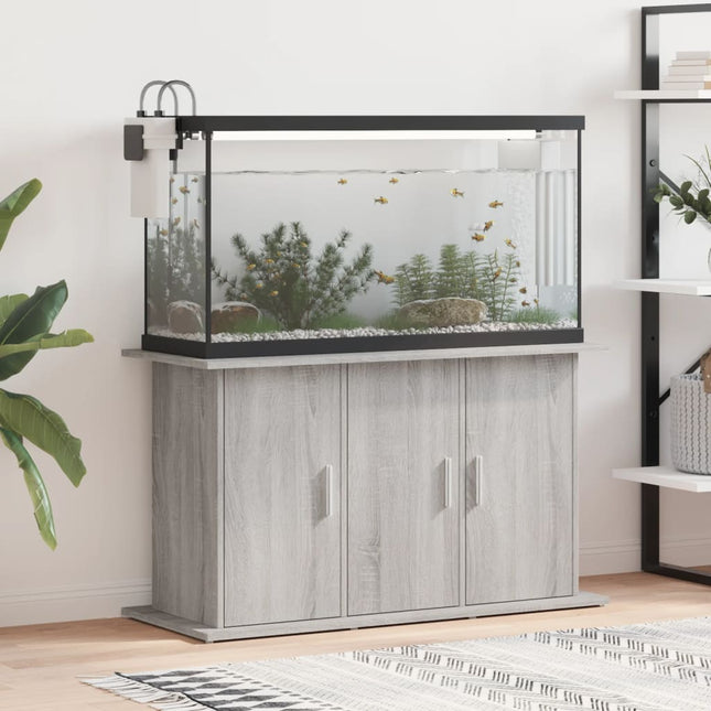 akvariebord 101x41x58 cm konstrueret træ grå sonoma-eg