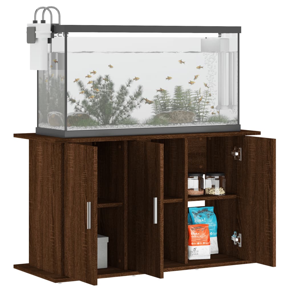 akvariebord 101x41x58 cm konstrueret træ brun egetræsfarve