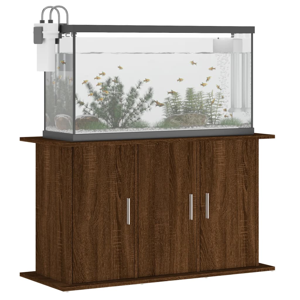 akvariebord 101x41x58 cm konstrueret træ brun egetræsfarve
