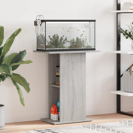 akvariebord 60,5x36x72,5 cm konstrueret træ grå sonoma-eg