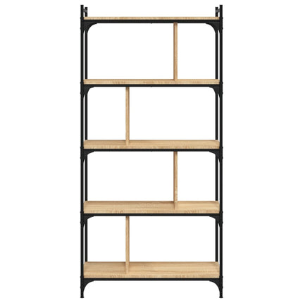 bogreol 76x32x158 cm 5 hylder konstrueret træ sonoma-eg