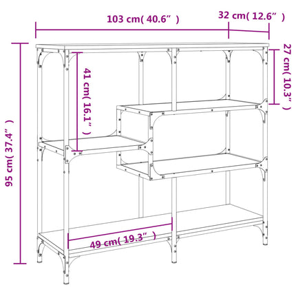 konsolbord 103x32x95 cm konstrueret træ sort