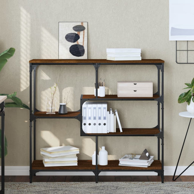 konsolbord 103x32x95 cm konstrueret træ brun egetræsfarve