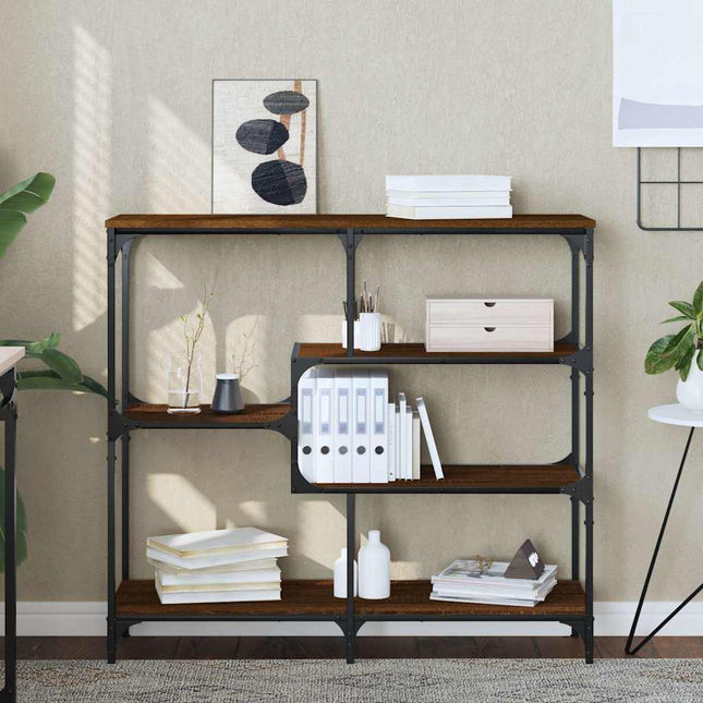 konsolbord 103x32x95 cm konstrueret træ brun egetræsfarve
