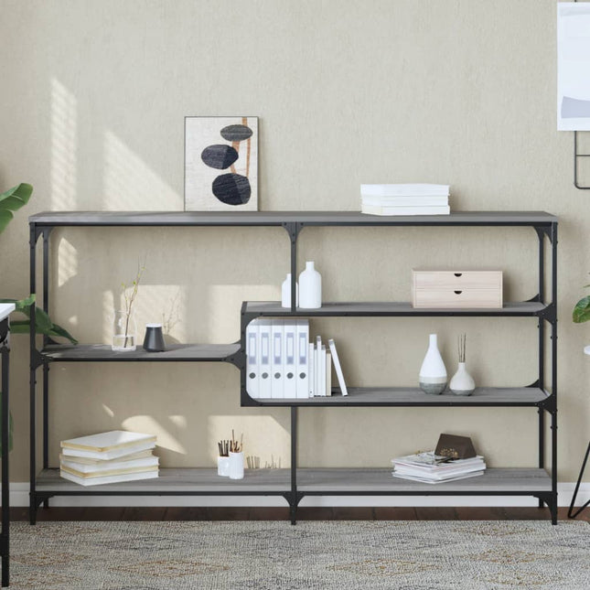 konsolbord 160x32x95 cm konstrueret træ grå sonoma-eg