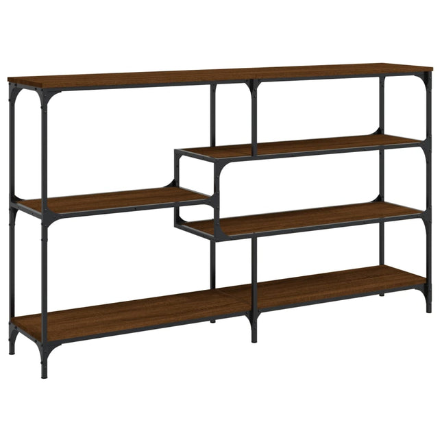 konsolbord 160x32x95 cm konstrueret træ brun egetræsfarve