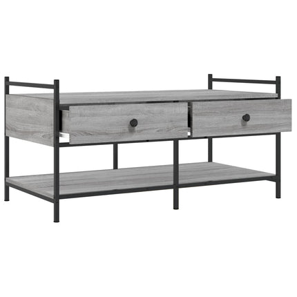 sofabord 99x50x50 cm konstrueret træ grå sonoma-eg