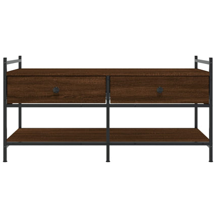 sofabord 99x50x50 cm konstrueret træ brun egetræsfarve