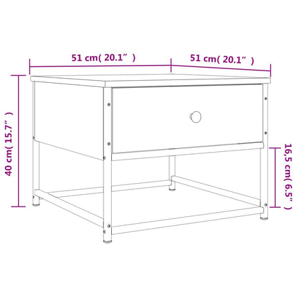 sofabord 51x51x40 cm konstrueret træ sort