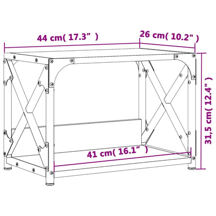 printerstativ 2 hylder 44x26x31,5 cm konstrueret træ røget eg