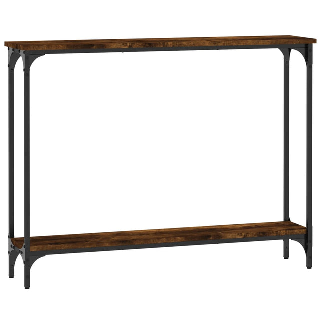 konsolbord 100x22,5x75 cm konstrueret træ røget egetræsfarve