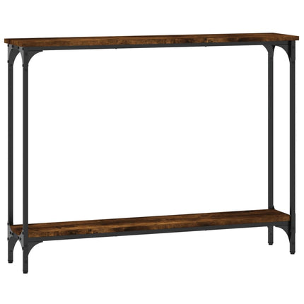 konsolbord 100x22,5x75 cm konstrueret træ røget egetræsfarve