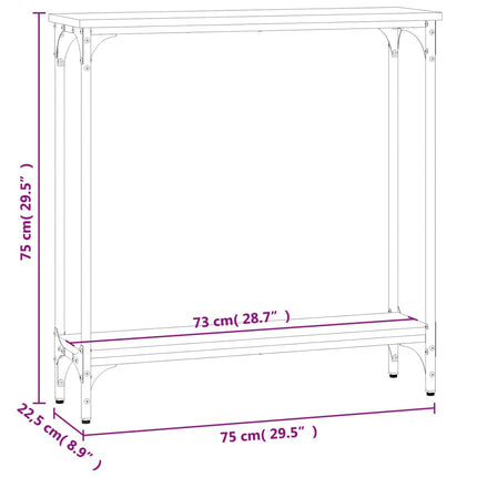 konsolbord Sonoma eg 75x22,5x75 cm konstrueret træ