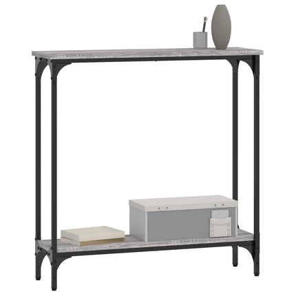 konsolbord 75x22,5x75 cm konstrueret træ grå sonoma-eg