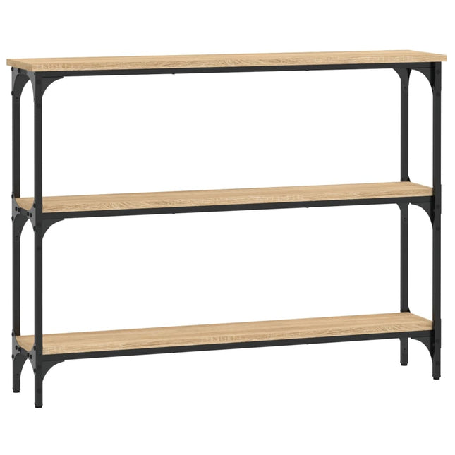 konsolbord 100x22,5x75 cm konstrueret træ sonoma-eg