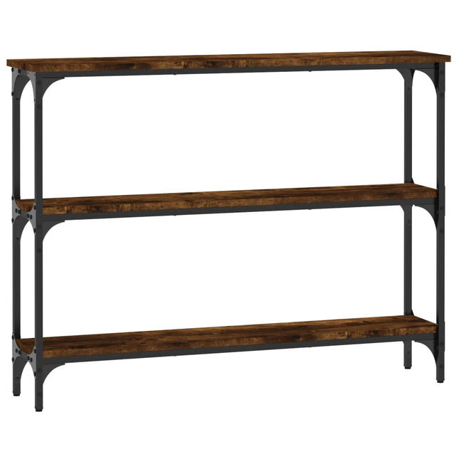 konsolbord 100x22,5x75 cm konstrueret træ røget egetræsfarve