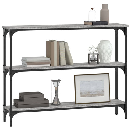 konsolbord 100x22,5x75 cm konstrueret træ grå sonoma-eg