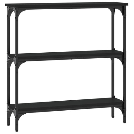 konsolbord 75x22,5x75 cm konstrueret træ sort