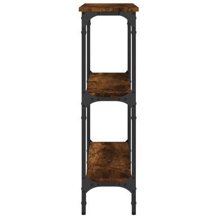 konsolbord 75x22,5x75 cm konstrueret træ røget egetræsfarve