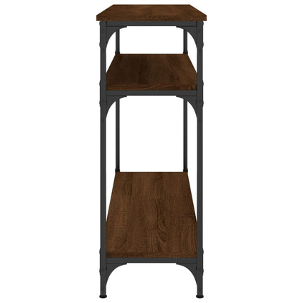 konsolbord 100x29x75 cm konstrueret træ brun egetræ