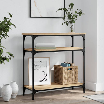 konsolbord 75x29x75 cm konstrueret træ sonoma-eg