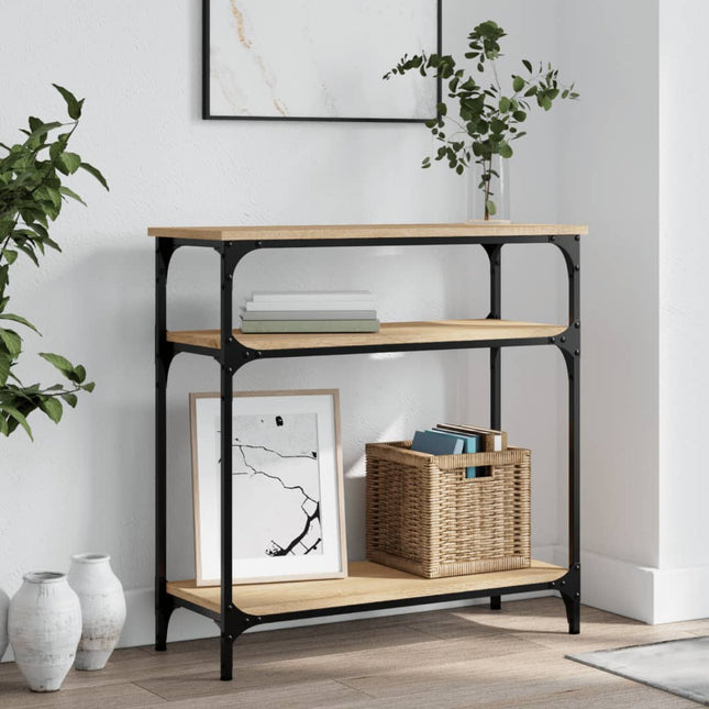 konsolbord 75x29x75 cm konstrueret træ sonoma-eg