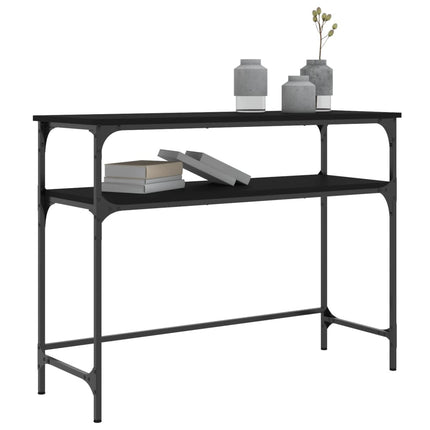 konsolbord 100x35,5x75 cm konstrueret træ sort