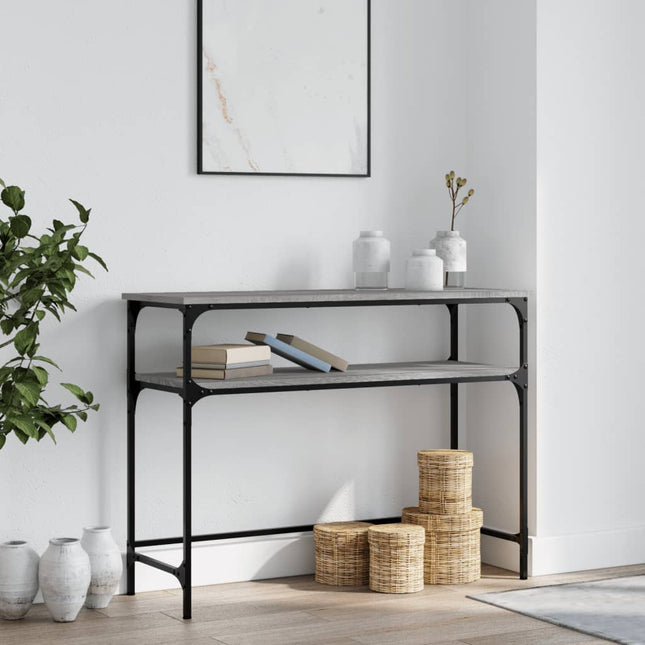 konsolbord 100x35,5x75 cm konstrueret træ grå sonoma-eg