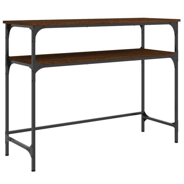 konsolbord 100x35,5x75 cm konstrueret træ brunt egetræ