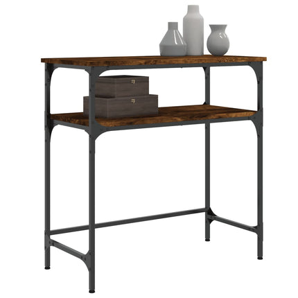 konsolbord 75x35,5x75 cm konstrueret træ røget egetræsfarve