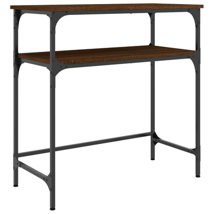 konsolbord 75x35,5x75 cm konstrueret træ brun egetræsfarve