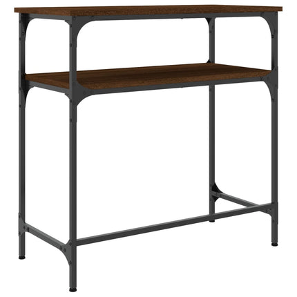 konsolbord 75x35,5x75 cm konstrueret træ brun egetræsfarve